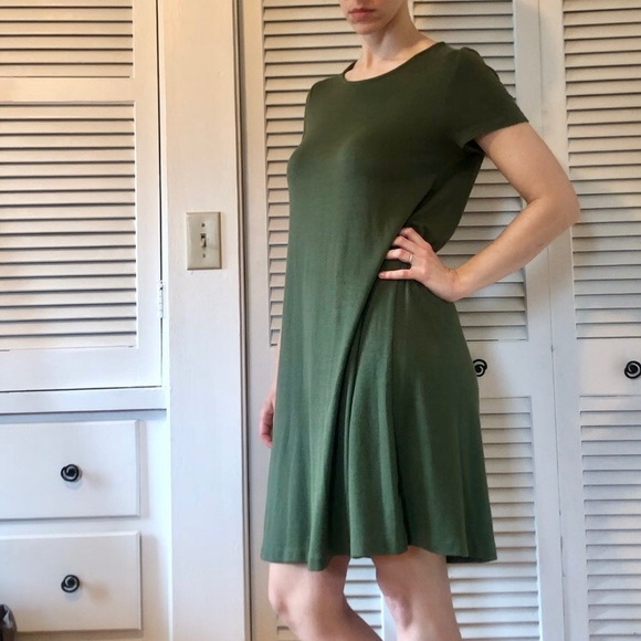GAP Softspun Short Sleeve T-Shirt Dress, Green - Picture 5 of 12